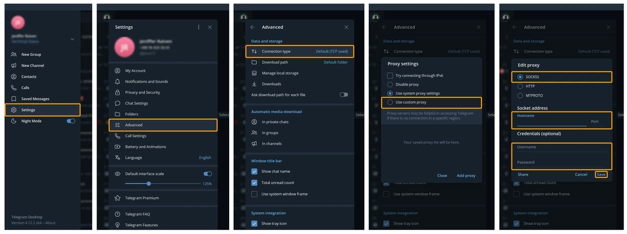 Full Step Set Telegram Proxy On Desktop